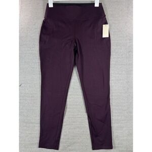 May You Be Womens Mid-rise Ponte Leggins Pants Size L  Midnight Wine